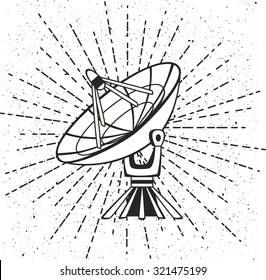 Vector illustration parabolic sattelit. Isolated object on a white background
