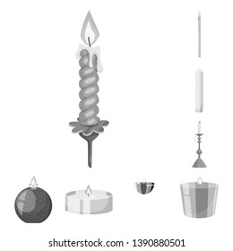 Vector illustration of paraffin and fire  icon. Collection of paraffin and decoration    stock symbol for web.