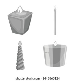 Vector illustration of paraffin and fire logo. Set of paraffin and decoration vector icon for stock.