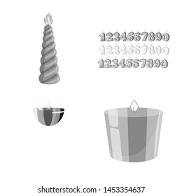 Vector illustration of paraffin and fire logo. Collection of paraffin and decoration vector icon for stock.