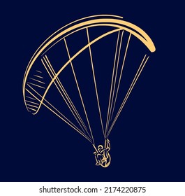 la ilustración vectorial del parapente en el cielo