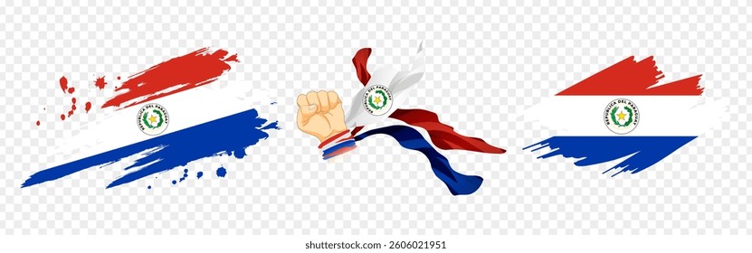 Vector illustration of Paraguay flag composition on transparent background
