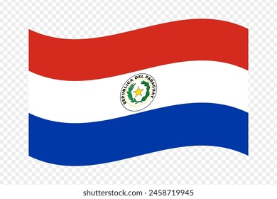 Vector illustration of Paraguay flag on transparent background