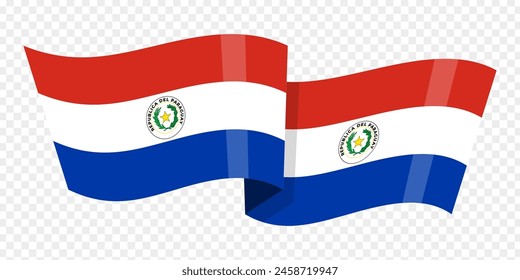 Vector illustration of Paraguay flag on transparent background