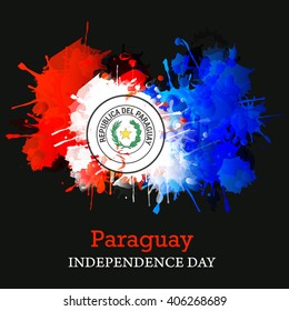 Vector illustration of Paraguay Happy independence day.