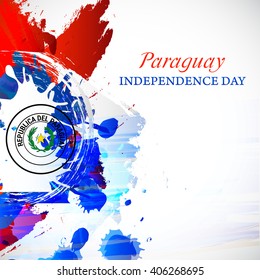 Vector illustration of Paraguay Happy independence day.