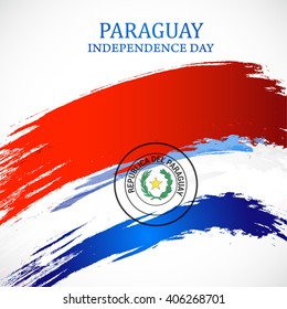 Vector illustration of Paraguay Happy independence day.