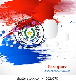 Vector illustration of Paraguay Happy independence day.