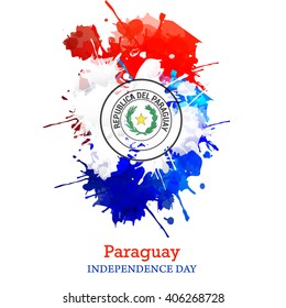 Vector illustration of Paraguay Happy independence day.