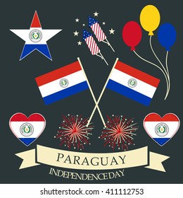 Vector illustration of Paraguay Happy independence day.