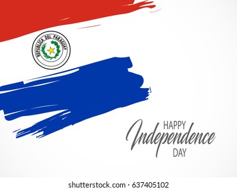 Vector illustration of Paraguay Happy independence day.