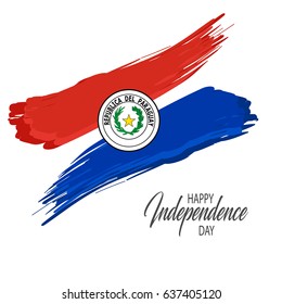 Vector illustration of Paraguay Happy independence day.