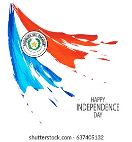 Vector illustration of Paraguay Happy independence day.