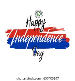 Vector illustration of Paraguay Happy independence day.