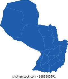 vector illustration of Paraguay map