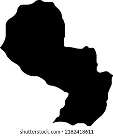 Mapa de la ilustración vectorial de Paraguay