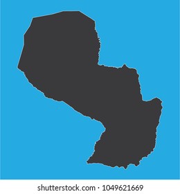 vector illustration of Paraguay map . blue background