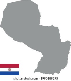 vector illustration of Paraguay map and flag