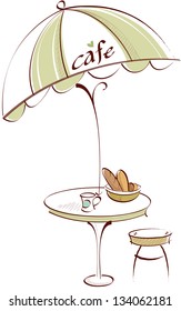 Ilustración vectorial de una parasol