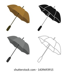 Vector illustration of parasol and autumn icon. Collection of parasol and season vector icon for stock.