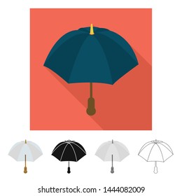 Vector illustration of parasol and autumn logo. Set of parasol and season stock symbol for web.