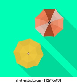 Vector illustration of parasol and shadow icon. Collection of parasol and autumn vector icon for stock.