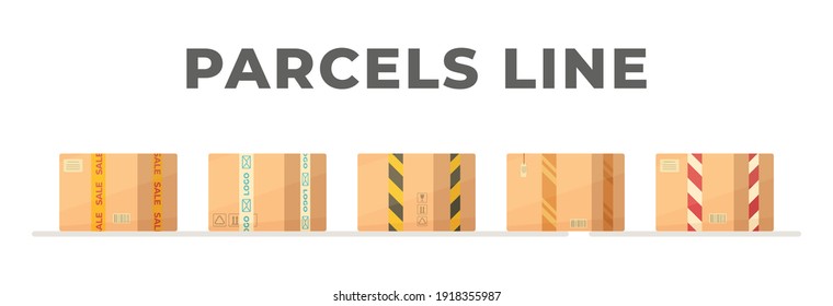 Vector illustration of parcel delivery around the world.