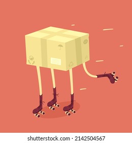 Vector Illustration Parcel On The Way