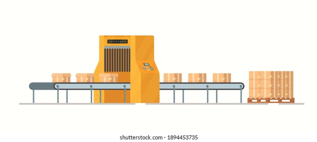Vector illustration of parcel packing.