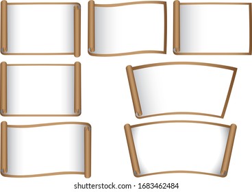 Vector illustration parchment image material collection