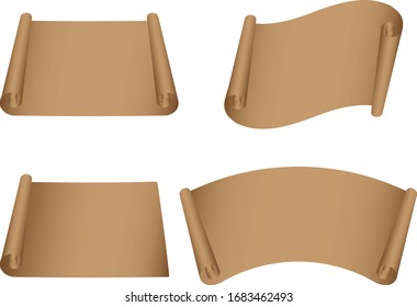 Colección de material de imagen de pergamino de ilustración de vector