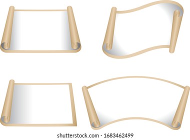 Colección de material de imagen de pergamino de ilustración de vector