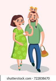 Vector illustration of parents with a child