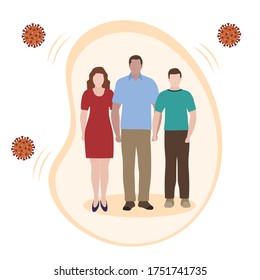 Vector illustration Parents and child protected against viruses, diseases Family health and wellness. Medical insurance plan Strong immunity, vaccination, healthy lifestyle Protect Health care concept