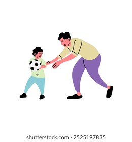 vector illustration of parents playing ball with child