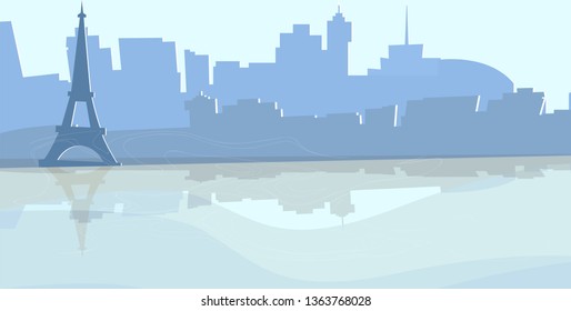 vector illustration of Paris city