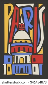 vector illustration paris city