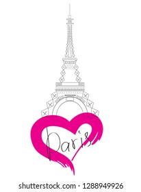 vector illustration of Paris Eiffel tower icon. 