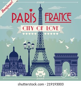 Vector illustration of Paris in France