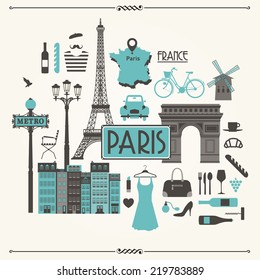 Vector illustration of Paris in France