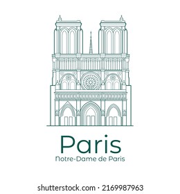 Vector illustration Paris Notre-Dame de Paris.