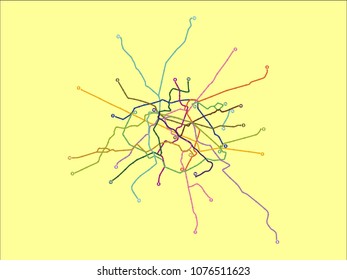 Vector illustration of a Paris Subway Map