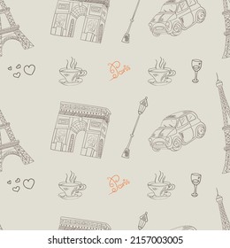 A vector illustration of a Paris themed background