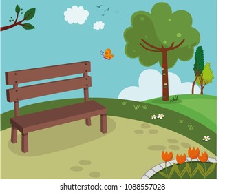 Vector illustration of a park.
