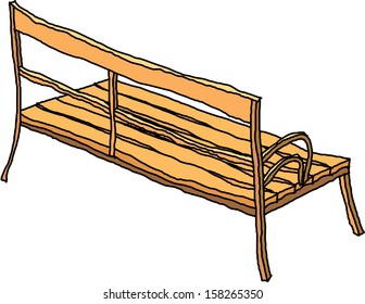 Vector illustration of a park bench