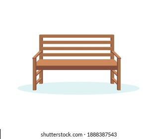 vector illustration of park bench, flat style