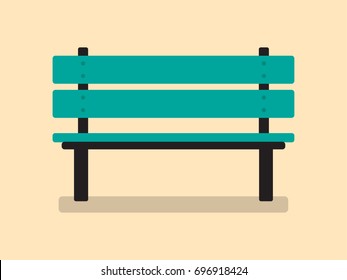 Vector illustration of Park chair. Flat design. Vector park bench.