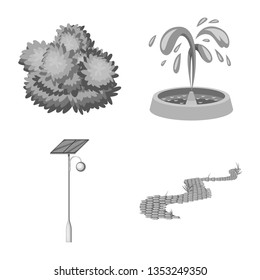Vector illustration of park and city sign. Collection of park and street stock symbol for web.