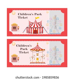 vector illustration park show fun background festival party graphic design event celebration carousel attraction poster banner carnival summer ticket blank joy wheel festive circus children magical 