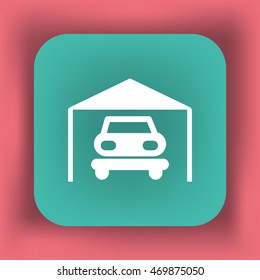 Icono de la ilustración vectorial del garaje de estacionamiento